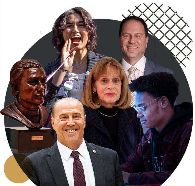 Various images from Ramapo College's Magazine Spring 2025 issue